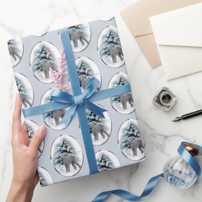 Bedlington Terrier Christmas Geschenkpapier (Schenken)