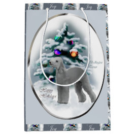 Bedlington Terrier Christmas Mittlere Geschenktüte