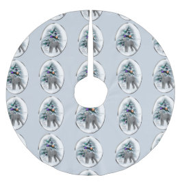 Bedlington Terrier Christmas Polyester Weihnachtsbaumdecke