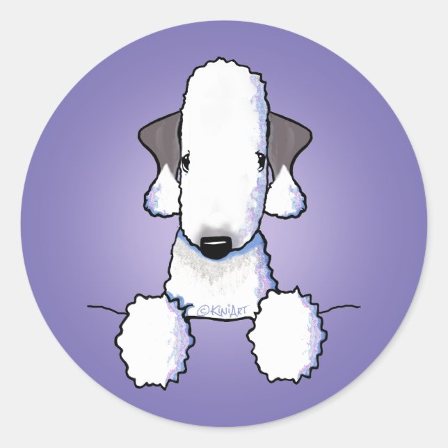 Bedlington Terrier Classic Round Sticker (Vorderseite)