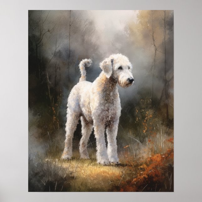 Bedlington Terrier Dog Art Print Poster (Vorne)