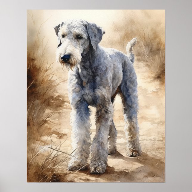 Bedlington Terrier Dog Art Print Poster (Vorne)
