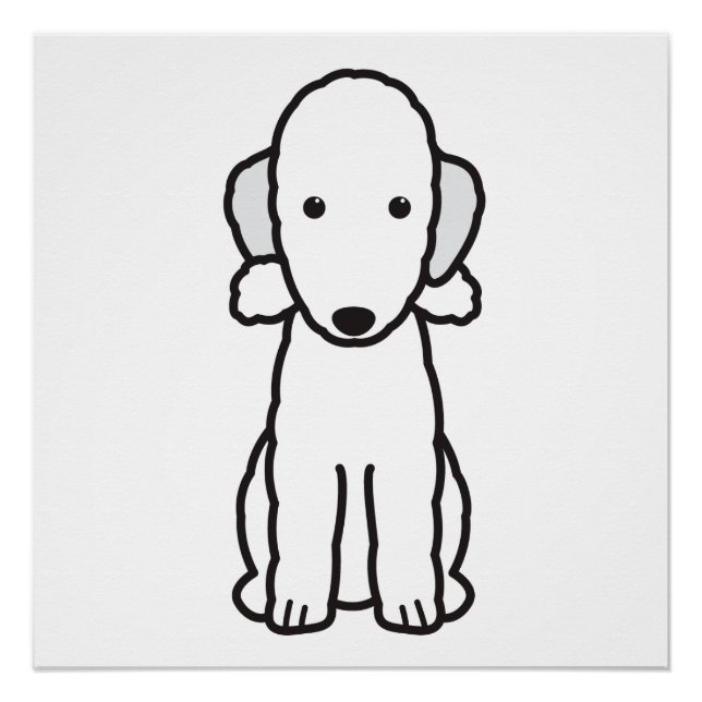 Bedlington Terrier Dog Cartoon Poster (Vorderseite)