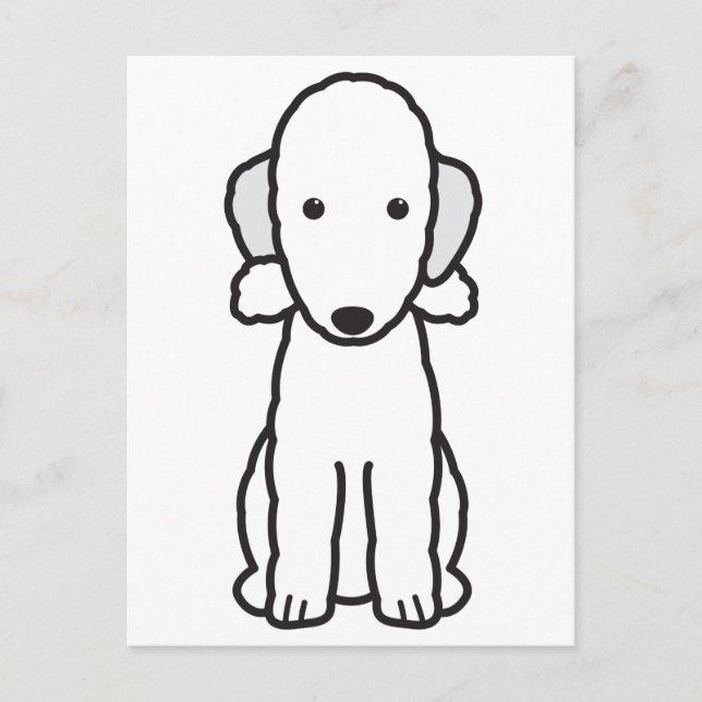 Bedlington Terrier Dog Cartoon Postkarte (Vorderseite)