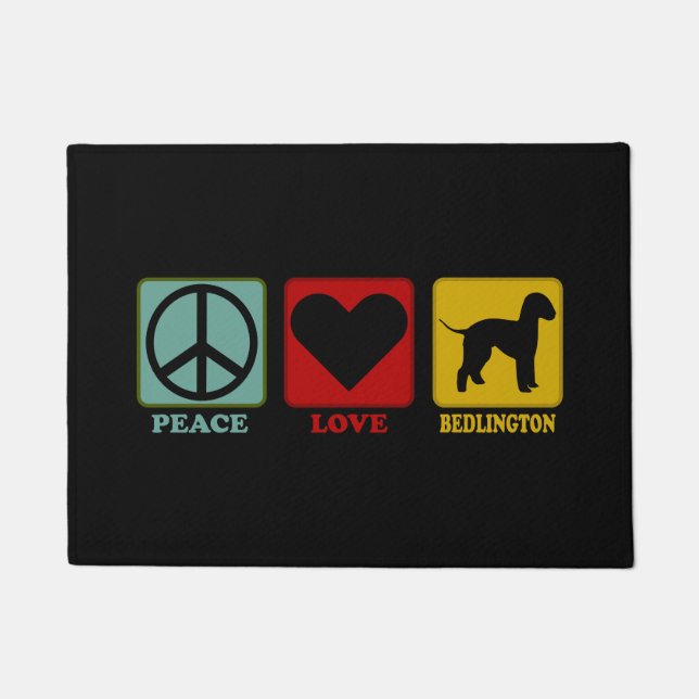 Bedlington Terrier Dog Peace Love Gift for Owner Fußmatte (Vorderseite)