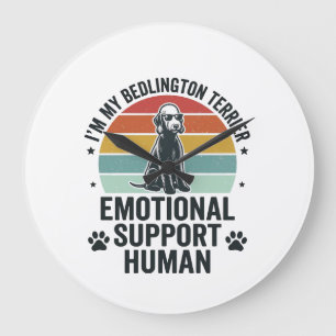 Bedlington Terrier Emotionaler Unterstützer Mensch Große Wanduhr