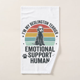 Bedlington Terrier Emotionaler Unterstützer Mensch Handtuch