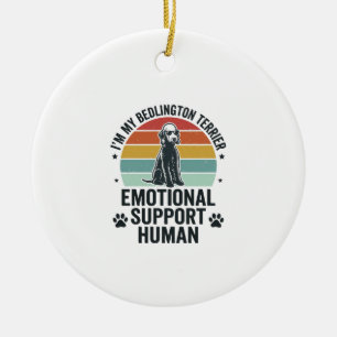Bedlington Terrier Emotionaler Unterstützer Mensch Keramik Ornament