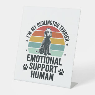 Bedlington Terrier Emotionaler Unterstützer Mensch Sockelschild