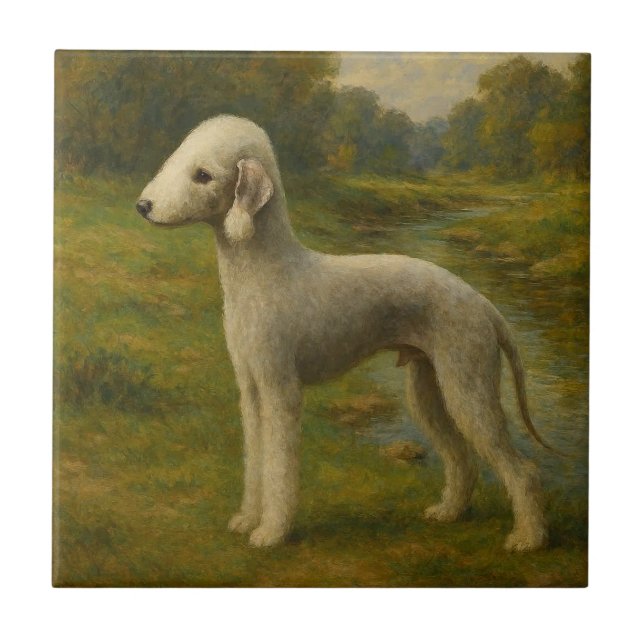 Bedlington Terrier Fliese (Vorderseite)