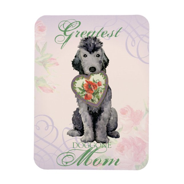 Bedlington Terrier Herzstück Mama Magnet (Vertikal)