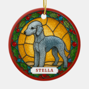 Bedlington Terrier Hund Keramik-Kreis-Ornament Keramik Ornament