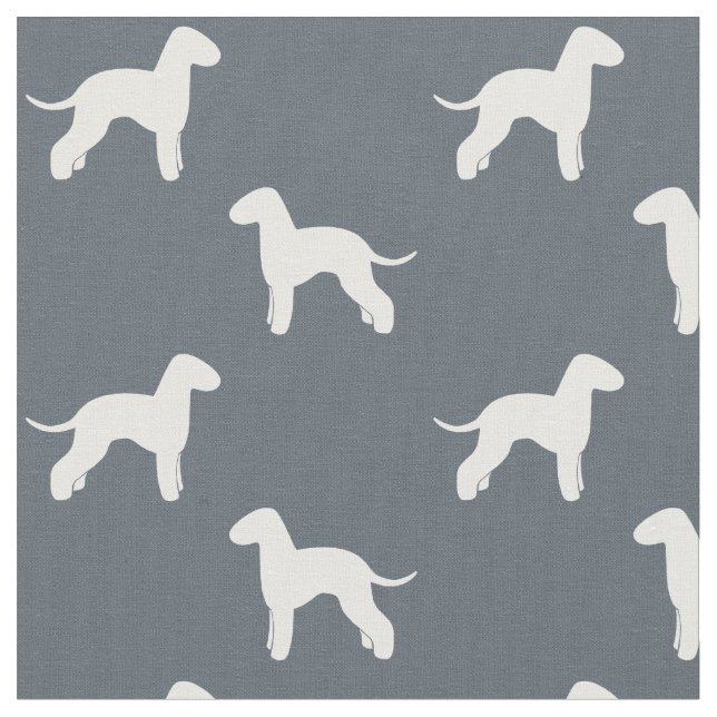Bedlington Terrier Hund Silhouetten Muster Stoff (Nahaufnahme)