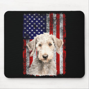 Bedlington Terrier Hundeliebhaber Flagge 4. Juli Mousepad