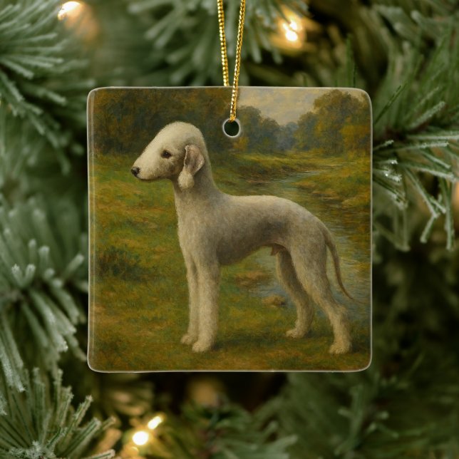 Bedlington Terrier Keramikornament (Baum)