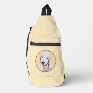 Bedlington Terrier Malerei Sandfarbener Hund Kunst Crossbody Bag