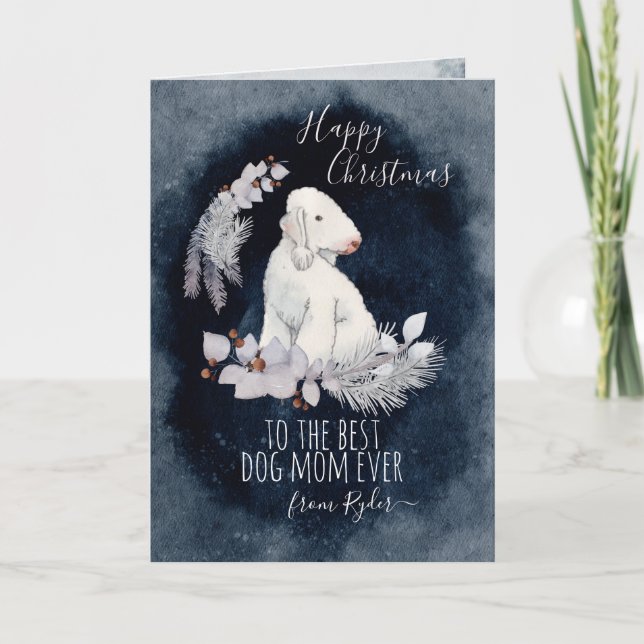 Bedlington Terrier Mama Weihnachten (Vorderseite)