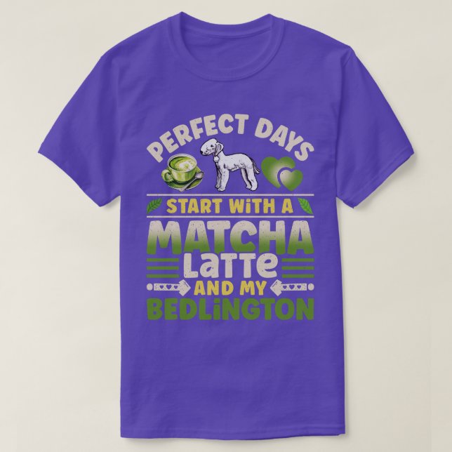 Bedlington Terrier Matcha Latte T-Shirt (Design vorne)