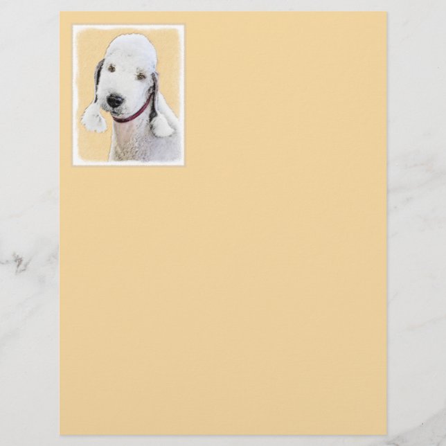 Bedlington Terrier Painting - Original Dog Art (Vorderseite)