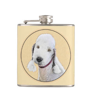 Bedlington Terrier Painting - Original Dog Art Flachmann
