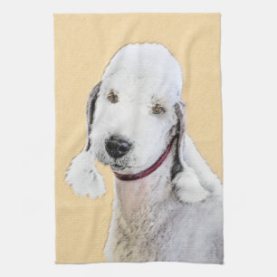 Bedlington Terrier Painting - Original Dog Art Geschirrtuch