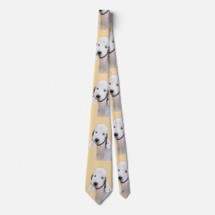 Bedlington Terrier Painting - Original Dog Art Krawatte