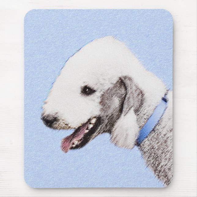 Bedlington Terrier Painting - Original Dog Art Mousepad (Vorne)