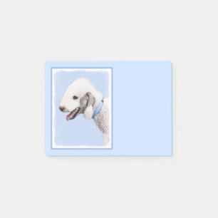Bedlington Terrier Painting - Original Dog Art Post-it Klebezettel