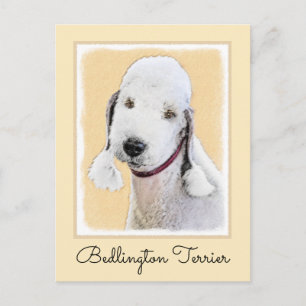 Bedlington Terrier Painting - Original Dog Art Postkarte