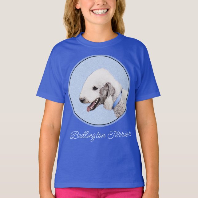 Bedlington Terrier Painting - Original Dog Art T-S T-Shirt (Vorderseite)