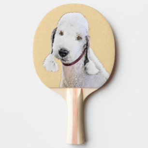 Bedlington Terrier Painting - Original Dog Art Tischtennis Schläger