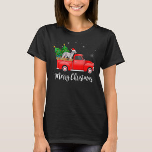 Bedlington Terrier Red Truck Weihnachtsbaum Xmas D T-Shirt