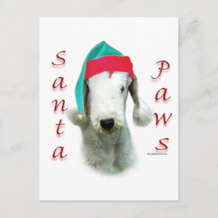 Bedlington Terrier Santa Paws Feiertagspostkarte