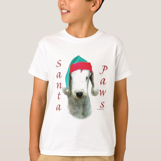 Bedlington Terrier Santa Paws T-Shirt (Vorderseite)