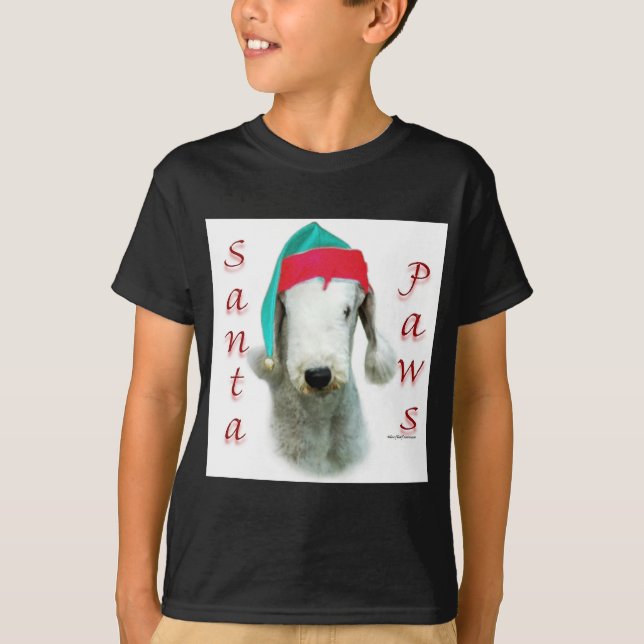 Bedlington Terrier Santa Paws T-Shirt (Vorderseite)