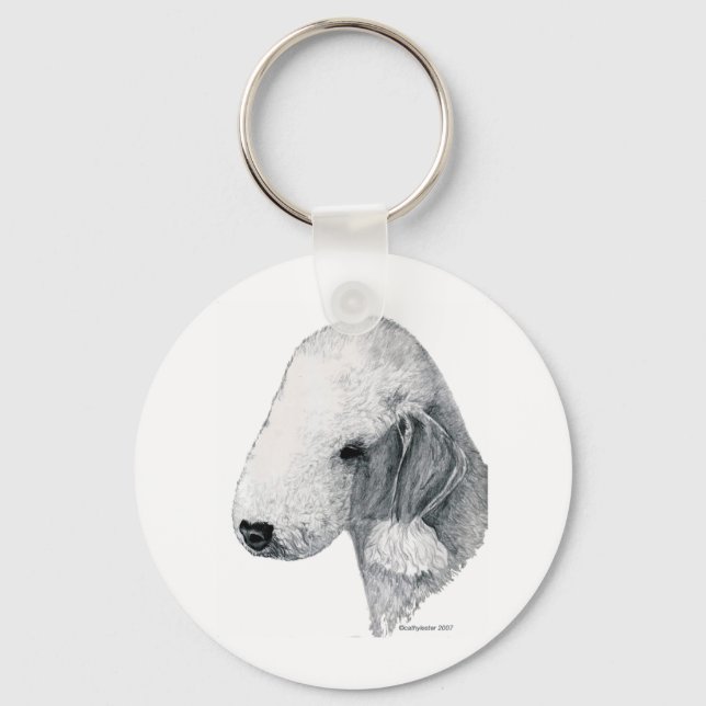 Bedlington Terrier Schlüsselanhänger (Vorderseite)