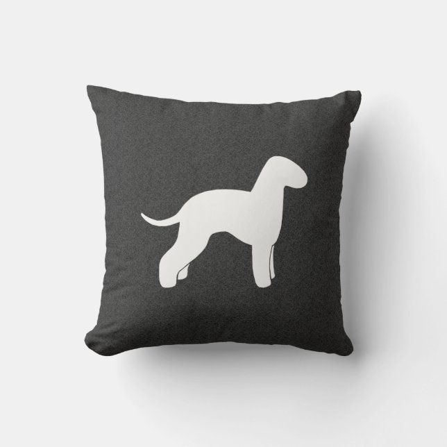 Bedlington Terrier Silhouette Kissen (Vorderseite)