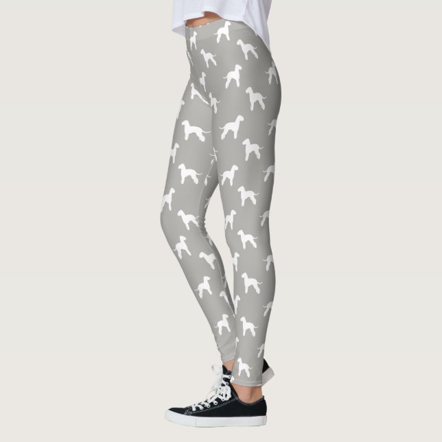 Bedlington Terrier-Silhouette-Muster Leggings (Links)