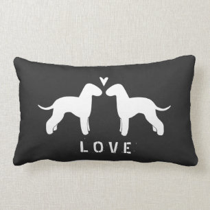 Bedlington Terrier Silhouetten Liebe Lendenkissen