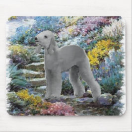 Bedlington Terrier Summer Garden Mousepad