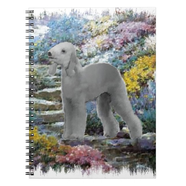 Bedlington Terrier Summer Garden Notizblock (Vorderseite)