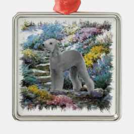 Bedlington Terrier Summer Garden Ornament Aus Metall