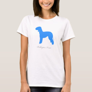 Bedlington Terrier-T - Shirt (blaue Silhouette)