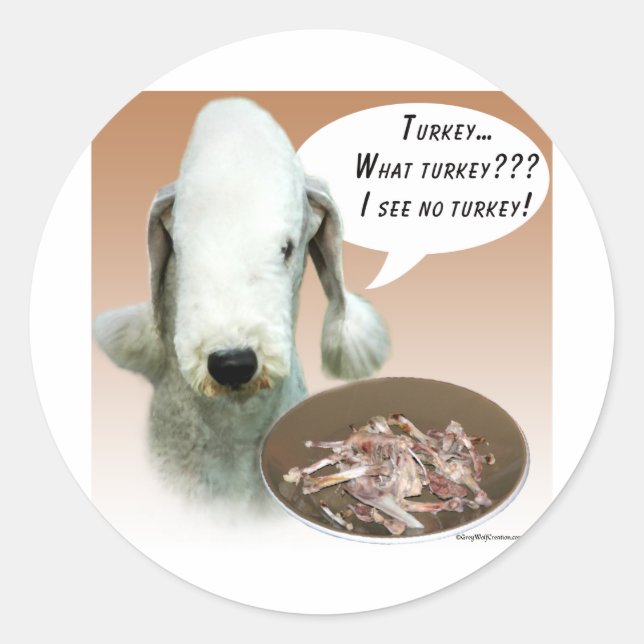 Bedlington Terrier Türkei Runder Aufkleber (Vorderseite)