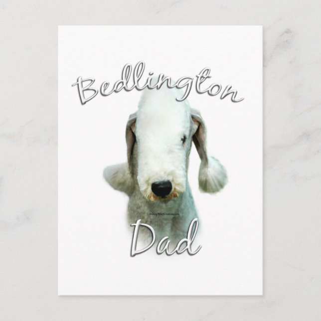 Bedlington Terrier Vater 2 Postkarte (Vorderseite)