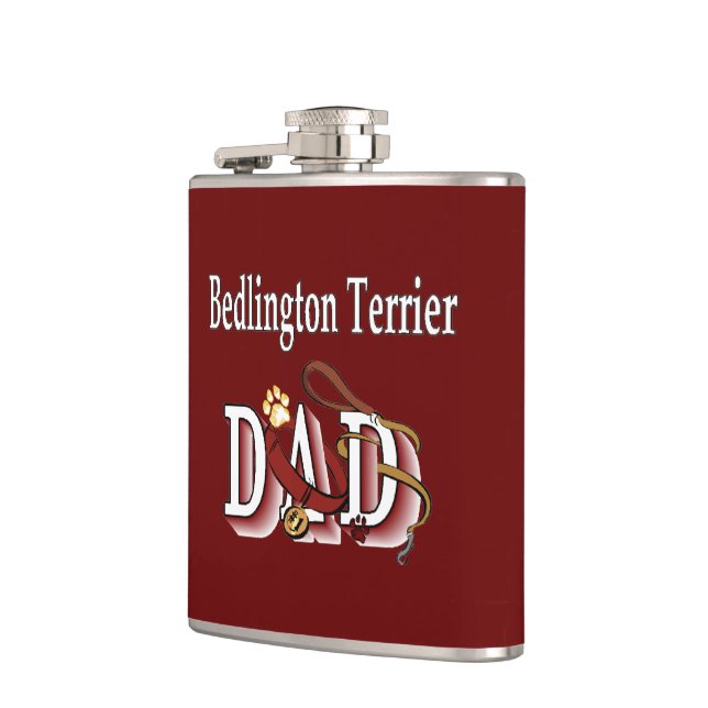 Bedlington Terrier Vater Flachmann (Links)