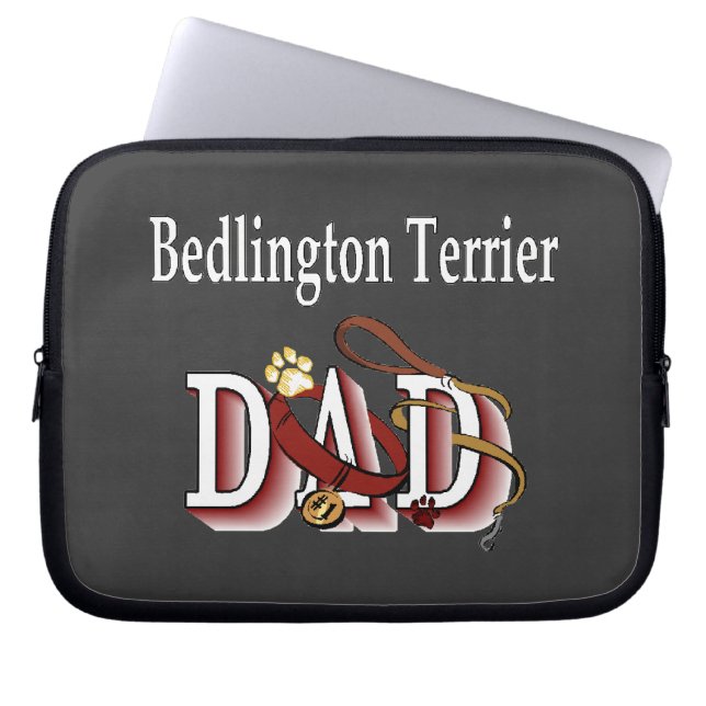 Bedlington Terrier Vater Laptopschutzhülle (Vorderseite)
