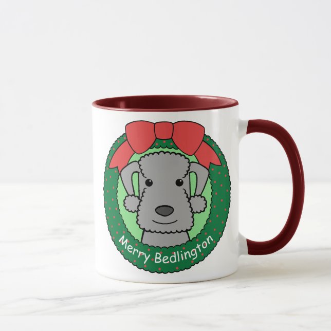 Bedlington Terrier Weihnachten Tasse (Rechts)