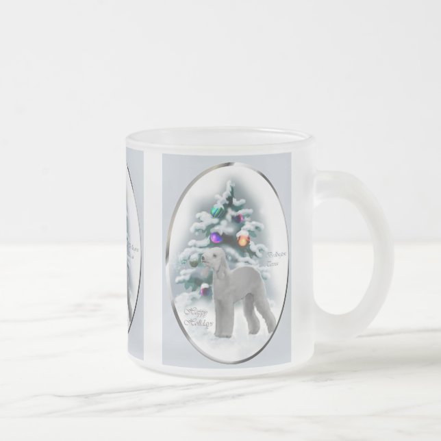 Bedlington Terrier Weihnachtsgeschenke Mattglastasse (Rechts)