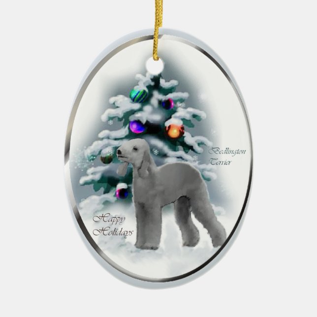 Bedlington Terrier Weihnachtsgeschenke Ornament (Vorne)
